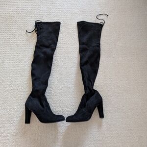 Stuart Weitzman Highland Suede Black Over the Knee Boots